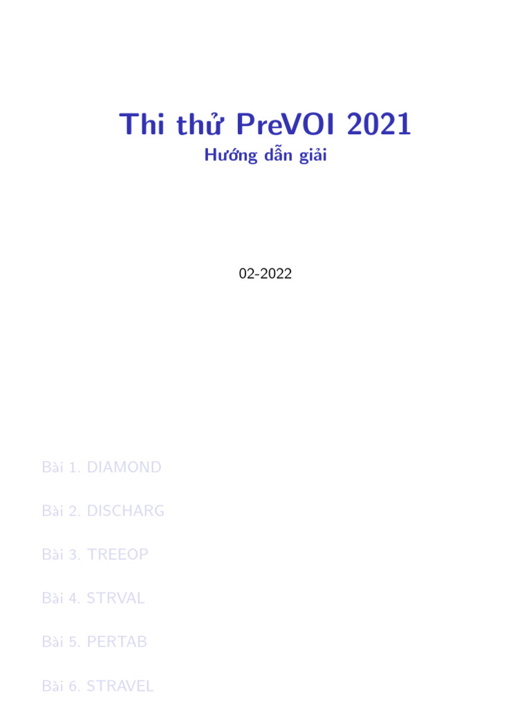 Thi Thử Prevoi 2021: Hướng Dẫn Giải | PDF