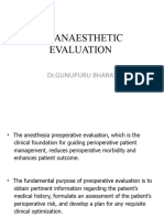 Preanaesthetic Evaluation: DR - Gunupuru Bharat