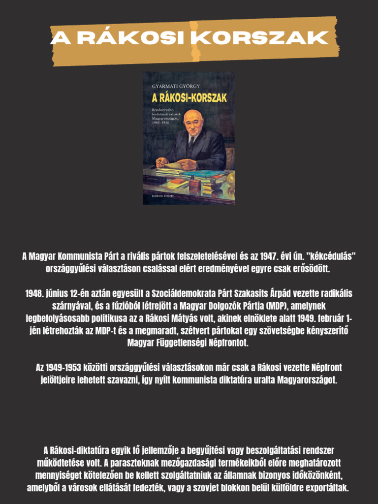 A Rákosi Korszak | PDF