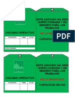 Tarjeta de Inspeccion de Andamio (COLOR VERDE)