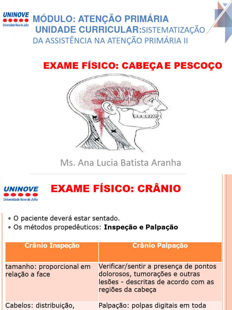 Exame Físico Cabeça e Pescoço | PDF | Olho | Boca