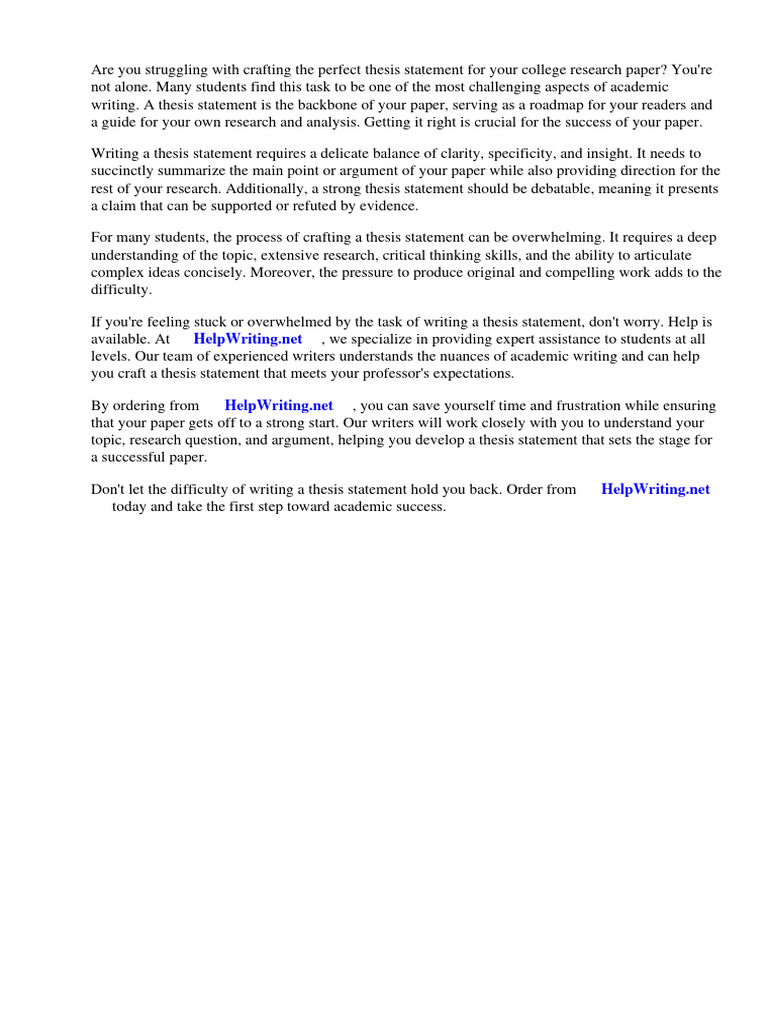 Crafting Effective Thesis Statements | PDF | Essays | Thesis