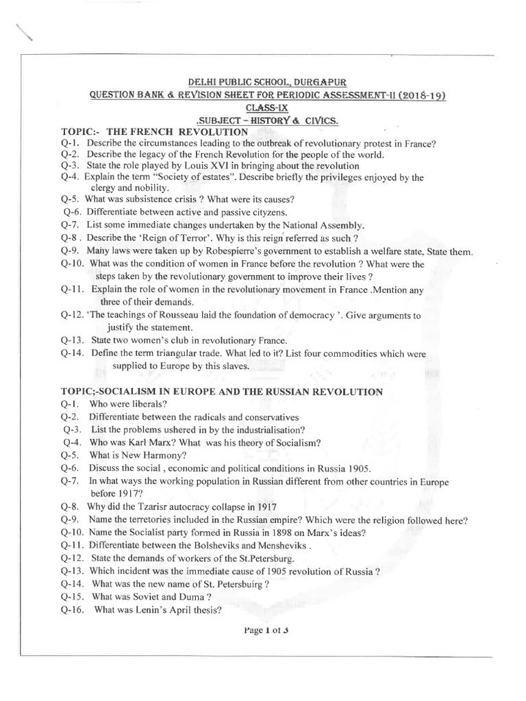 Class IX QB History 18 19 | PDF