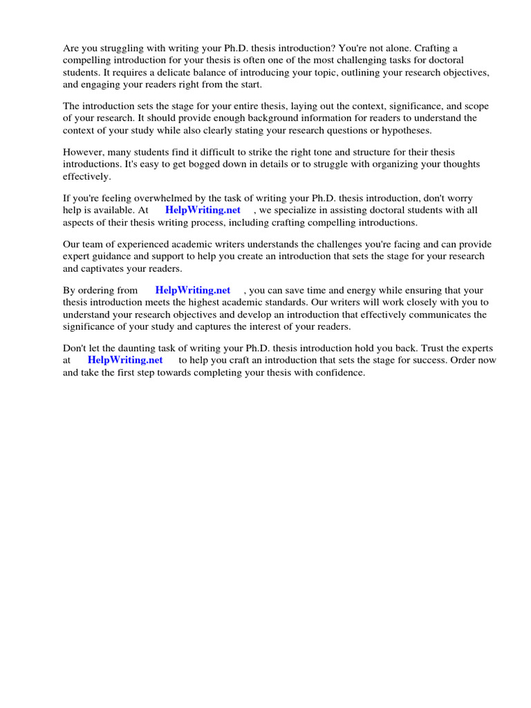 Phd Thesis How To Write Introduction Pdf Thesis Qualitative Research