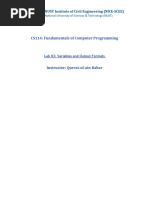 Lab 03. Variables Output Formats