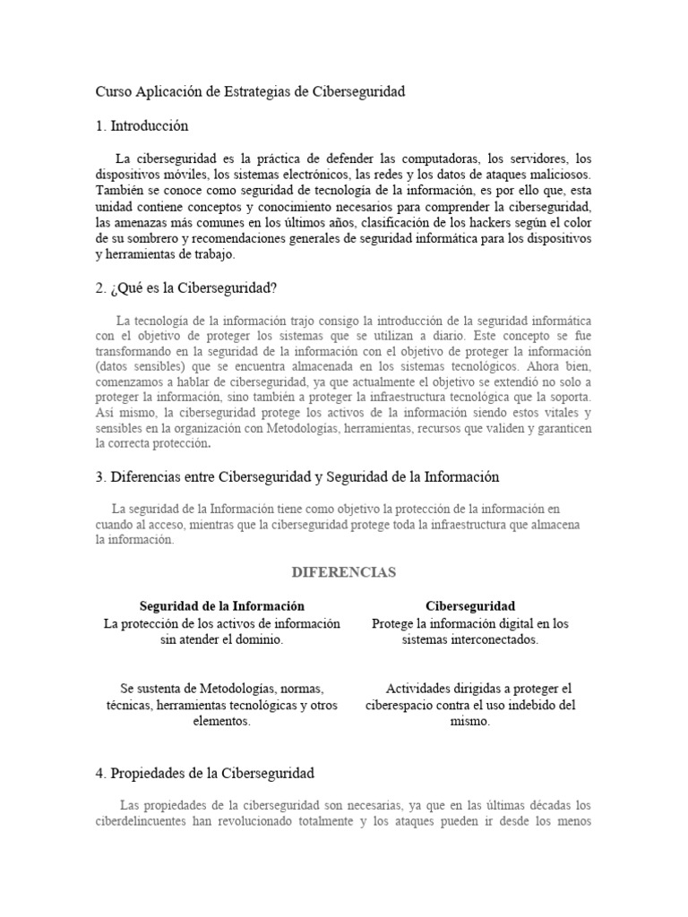 Curso Aplicación De Estrategias De Ciberseguridad Pdf Seguridad