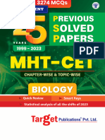 MHT-CET Biology Previous Solved Papers - Sample Content