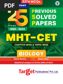 MHT-CET Biology Previous Solved Papers - Sample Content