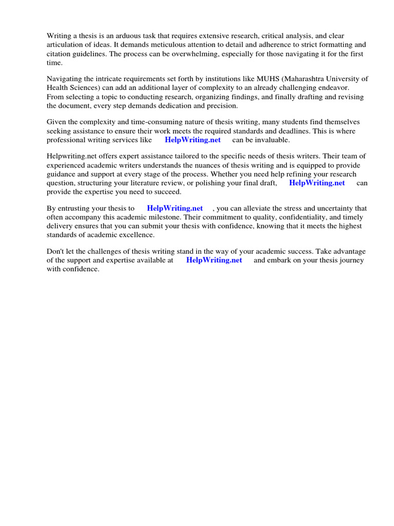 Muhs Thesis Guidelines | PDF | Thesis