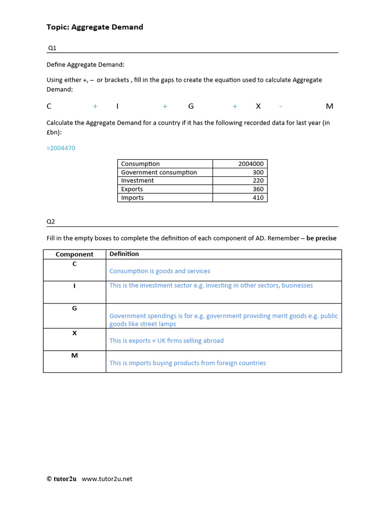 Understanding Aggregate Demand Components | PDF
