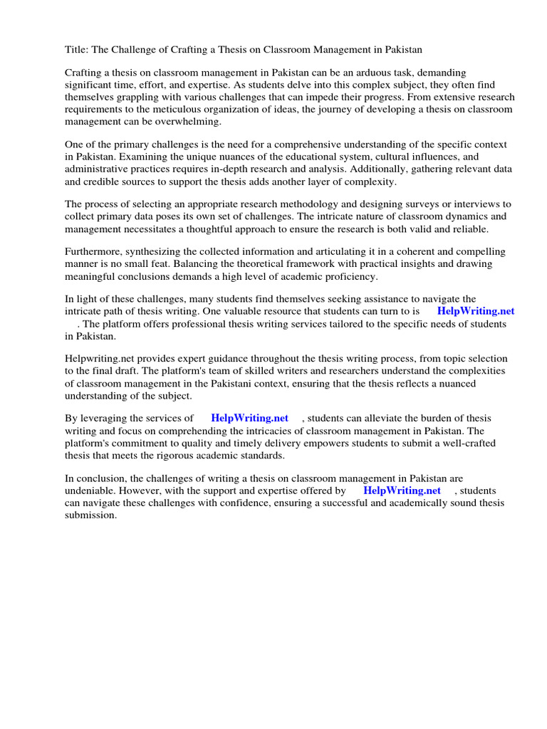Classroom Management In Education