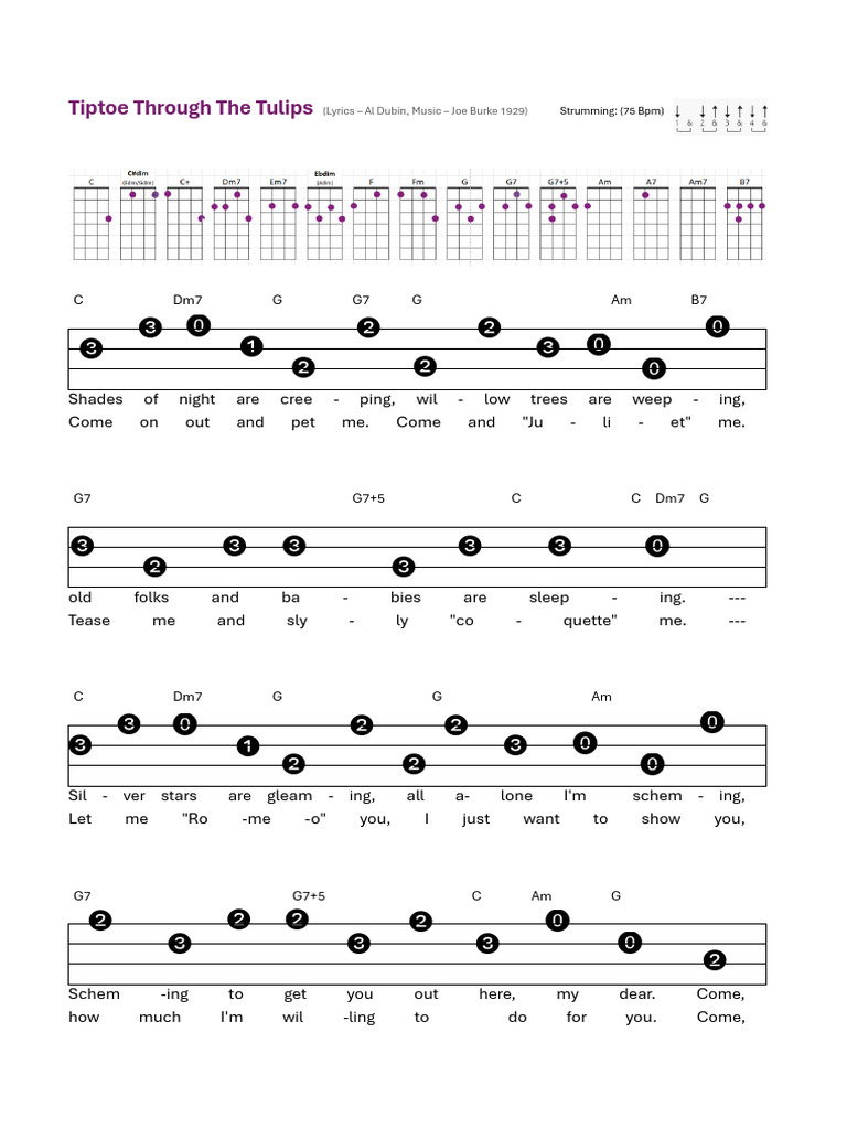Tip Toe Thru' The Tulips With Me - Ukulele | PDF