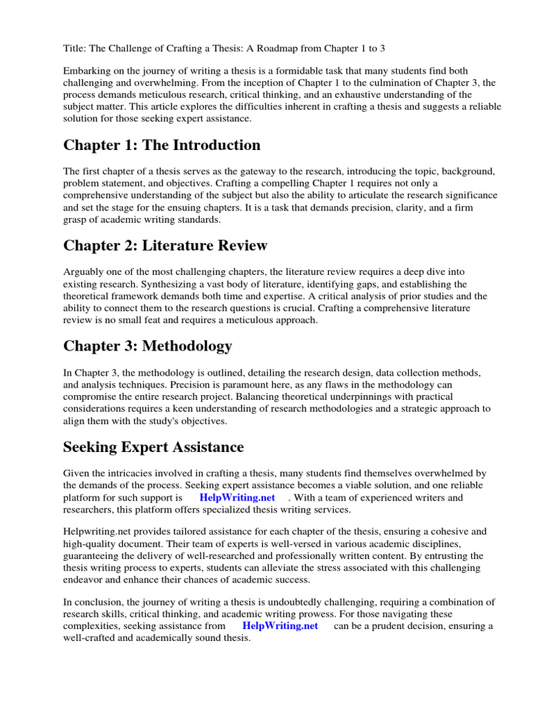 Thesis Sample Chapter 1 To 3 | PDF | Thesis | Scientific Method