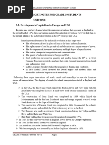 History Short Note For Grade 10 Students