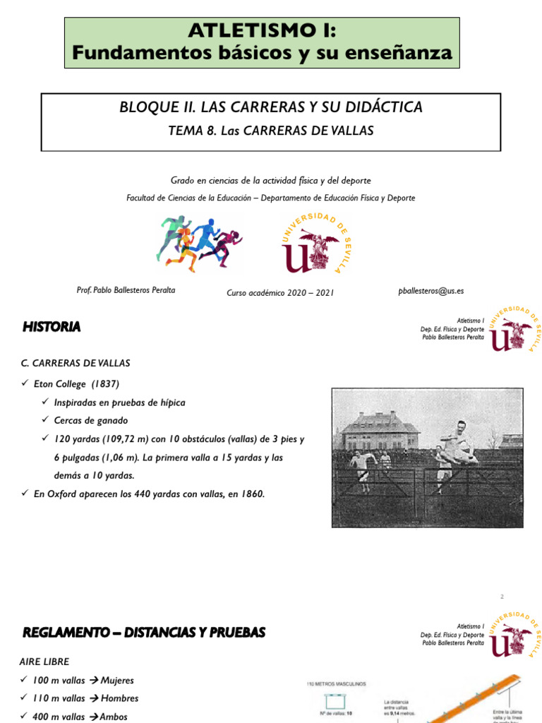 Didáctica de las Carreras de Vallas | PDF | Deporte del atletismo ...