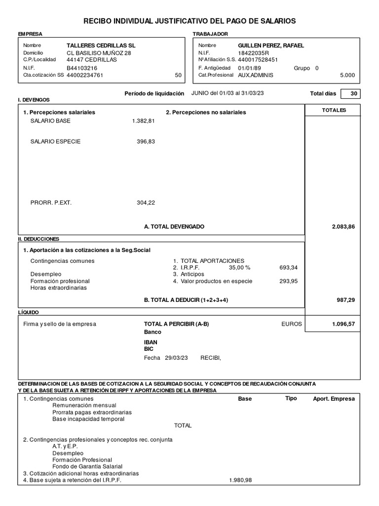 Confección_de_Recibos R | PDF | Salario | Gestión de recursos humanos