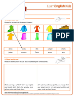 Worksheets Clothes 1