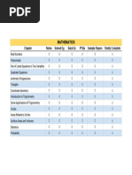 Mathematics Checklist 10th