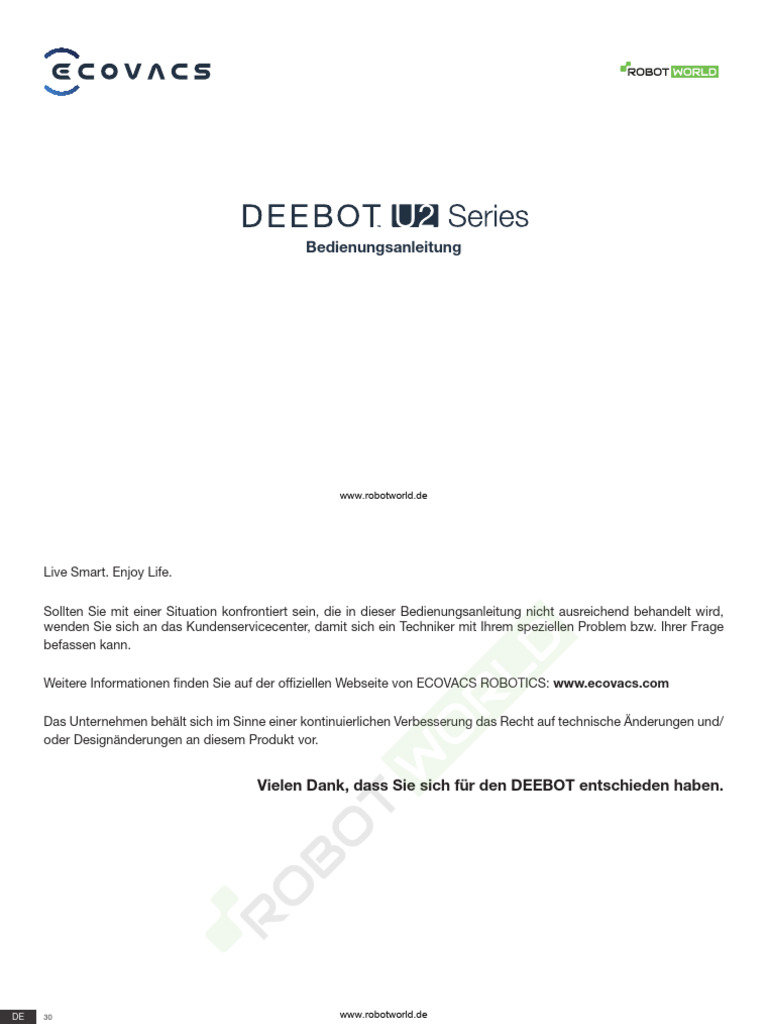 Manual Ecovacs Deebot U2 de PDF