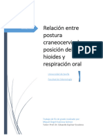 Relación Entre Postura Craneocervical, Posición Del Hioides y Respiración Oral