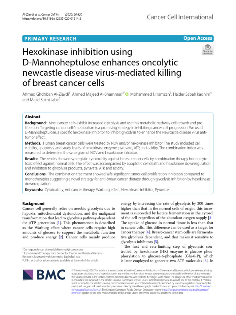 Photo inspiration: Hexokinase D Ec 2 Reference: Hexokinase Inhibition Using D Mannoheptulose Enhances Oncolytic
