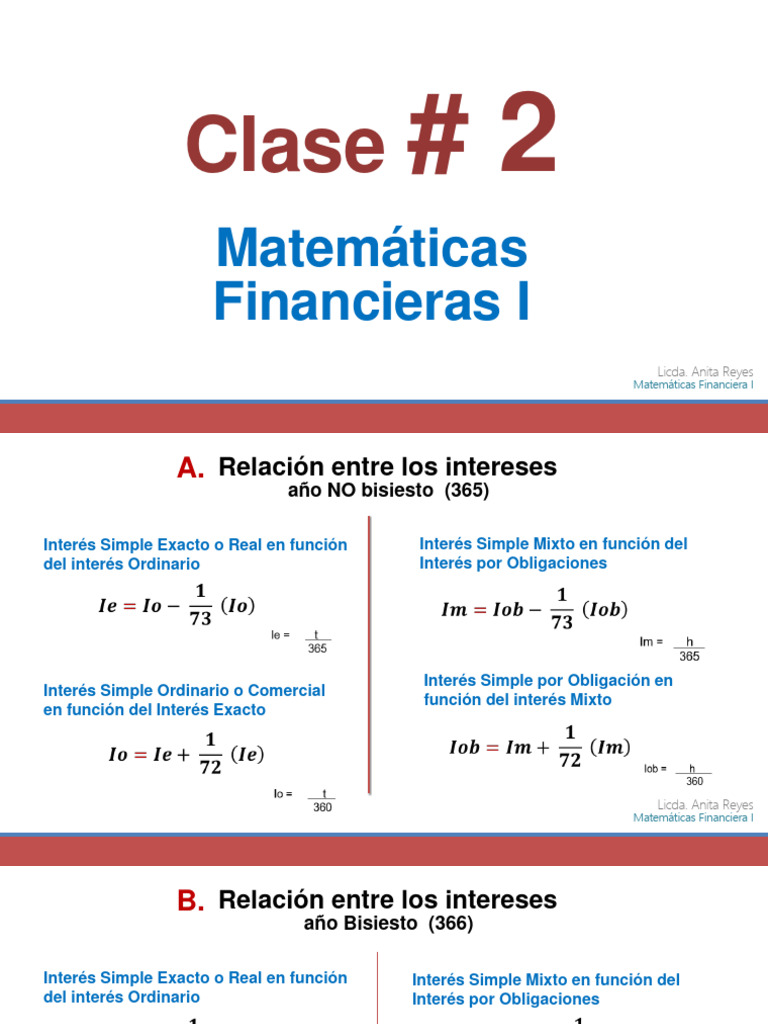 2clase - Interés Simple - Mate Financiera I | PDF | Función (Matemáticas)