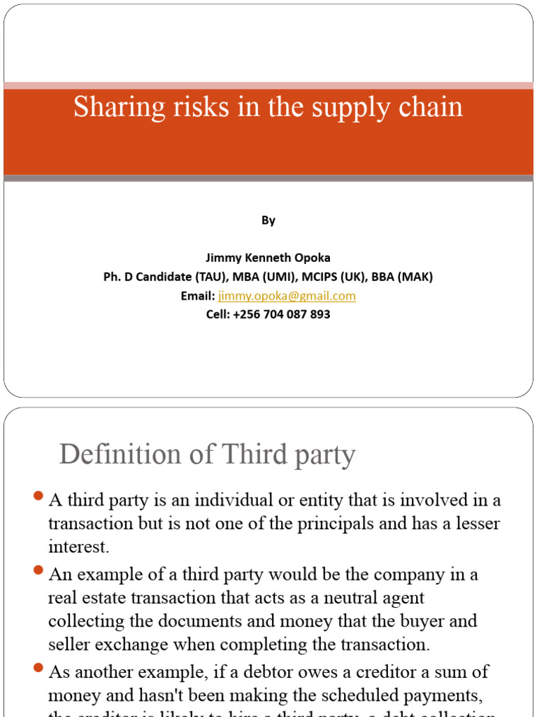 Sharing Risks in The Supply Chain | PDF