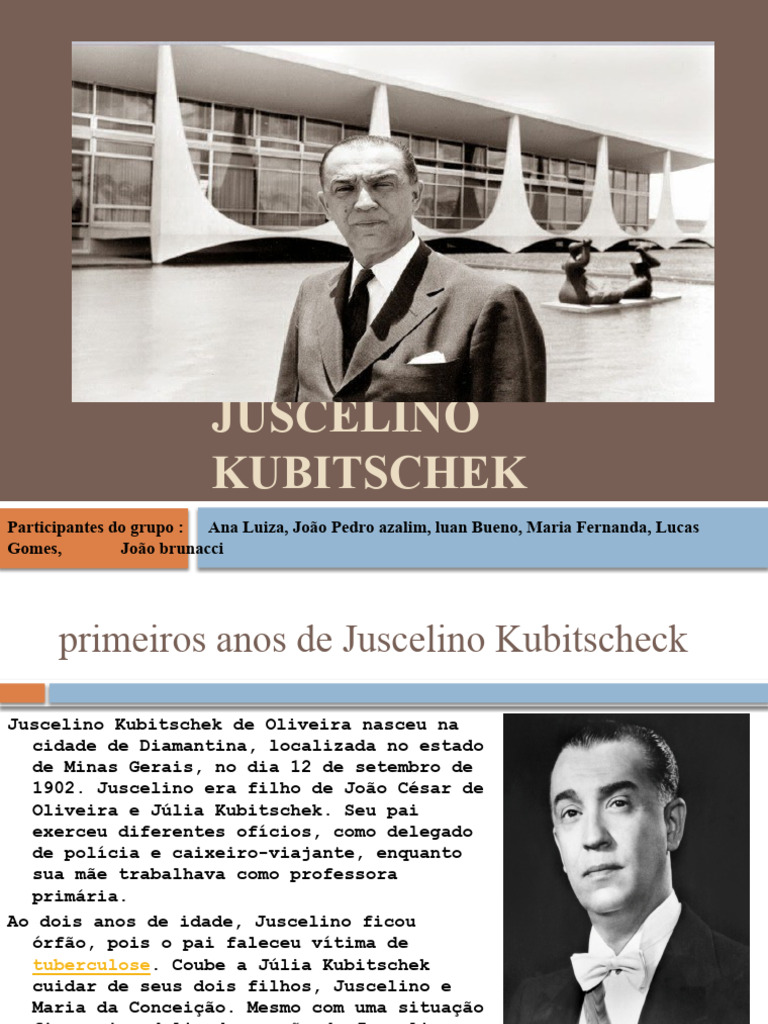 Biografia de Juscelino Kubitschek | PDF | Brasil | Governo