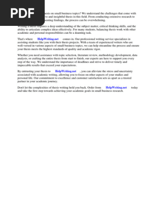 Thesis Topic Small Business