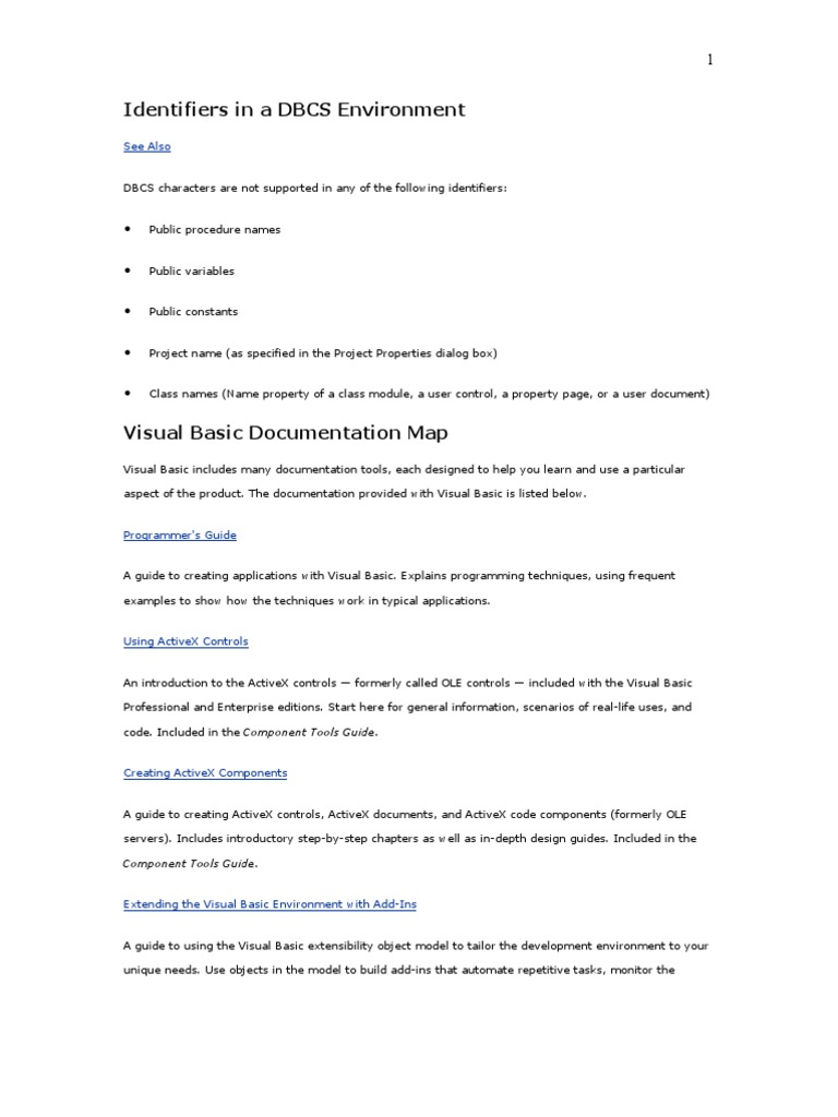 Visual Basic Documentation Map1 Button Computing Basic - 