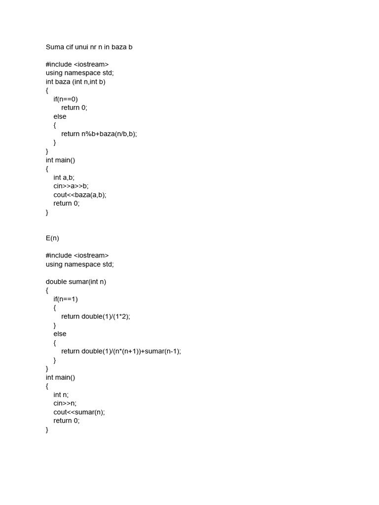 Recursive Functions in C++ Examples | PDF | Technology & Engineering