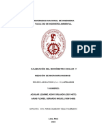 Calibración Del Micrómetro Ocular y Medición de Microorganismos