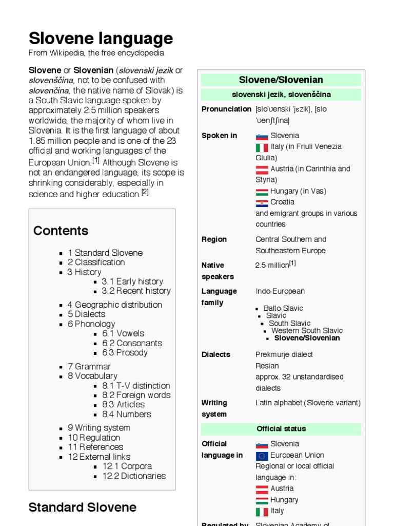Slovene Language Wikipedia, The Free Encyclopedia PDF Stress