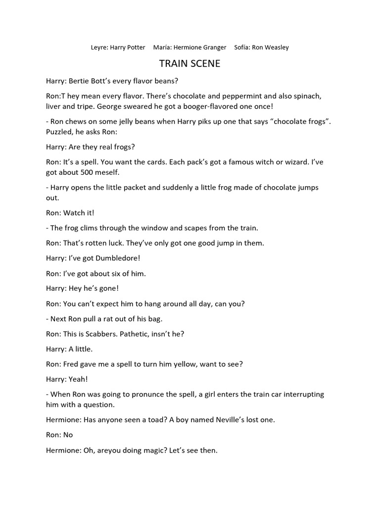 Harry Potter Train Scene Script | PDF