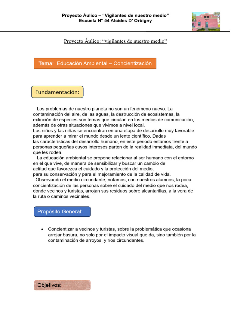 Proyecto Áulico Medio Ambiente | PDF | Residuos | Entorno natural