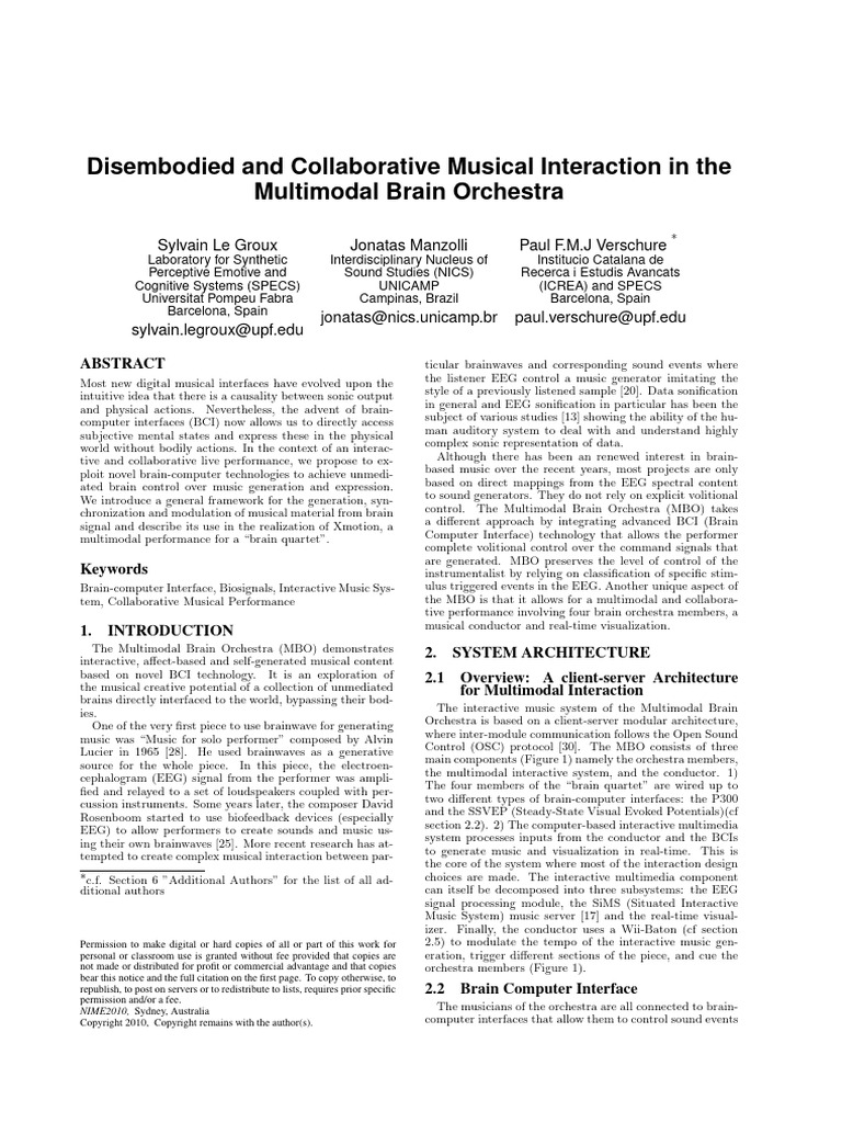 Disembodied and Collaborative Musical Interaction in The Multimodal ...