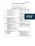 Evaluación Ciencias Naturales