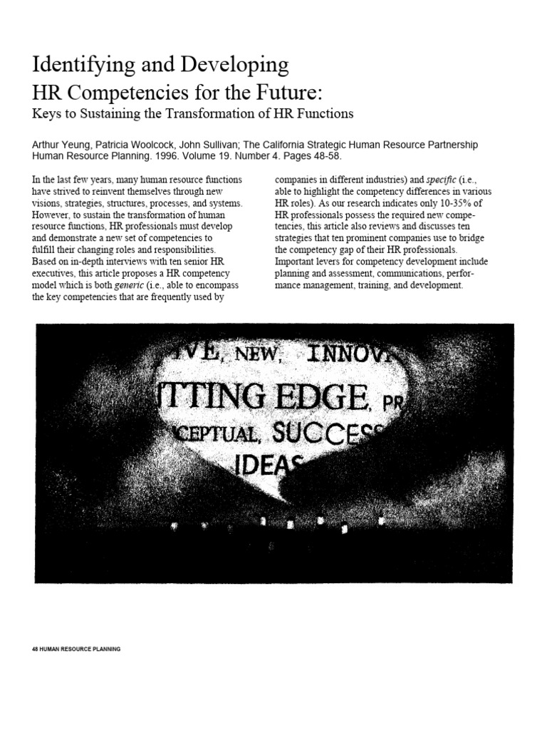 Future HR Competencies Development Guide | PDF | Competence (Human ...