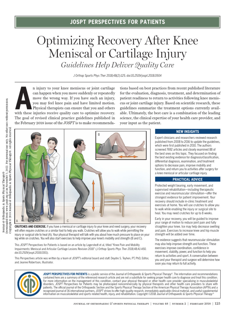 ALLEGATO 03 Optimizing Recovery After Knee Meniscal or Cartilage Injury ...