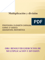 Multiplicación y Division Ejercicios 5°básico.