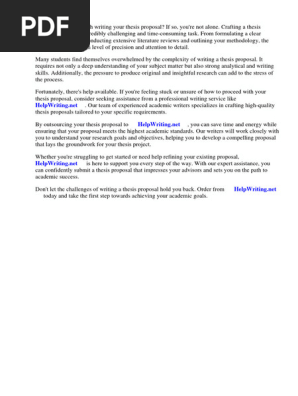 Samples of Thesis Proposal PDF