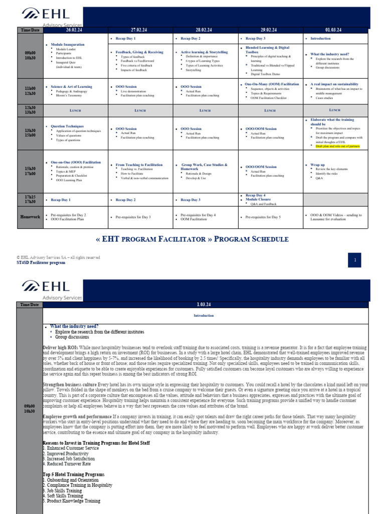 ST4SD - Program Schedule - Day 5 | PDF | Employment | Menu