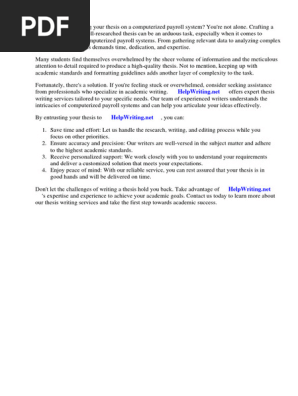 Thesis Computerized Payroll System