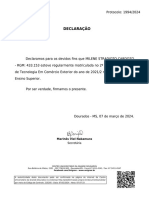 DeclaraÃ Ã o de VÃ Nculo Digital - MILENE STRADIOTO CARDOZO - RGM 433.153 - 20212