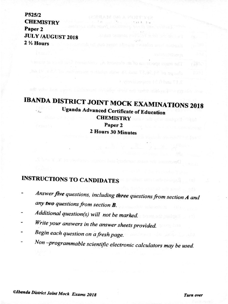 Set 3 chemistry paper 2 guide pdf