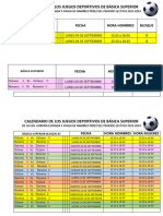 Calendario Semanal Deportivo 2023-2024