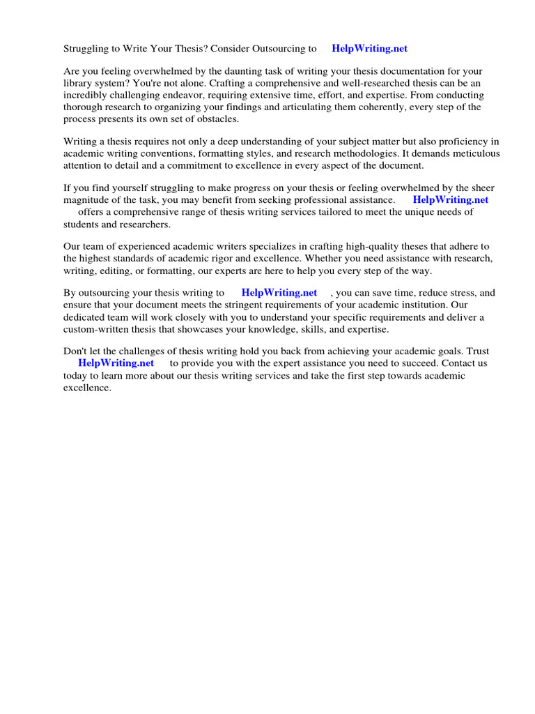 Thesis Writing Help for Library Systems | PDF | Libraries | Thesis