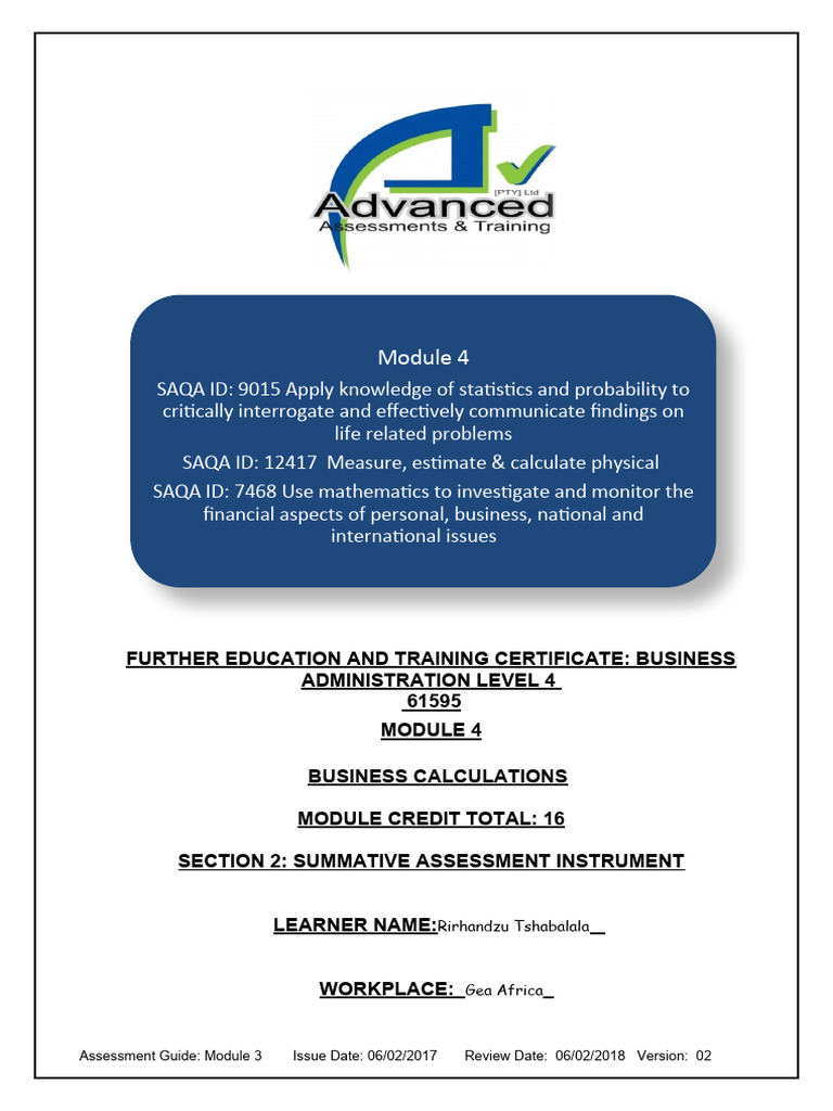 Business Calculations Module 4 Guide | PDF | Present Value ...
