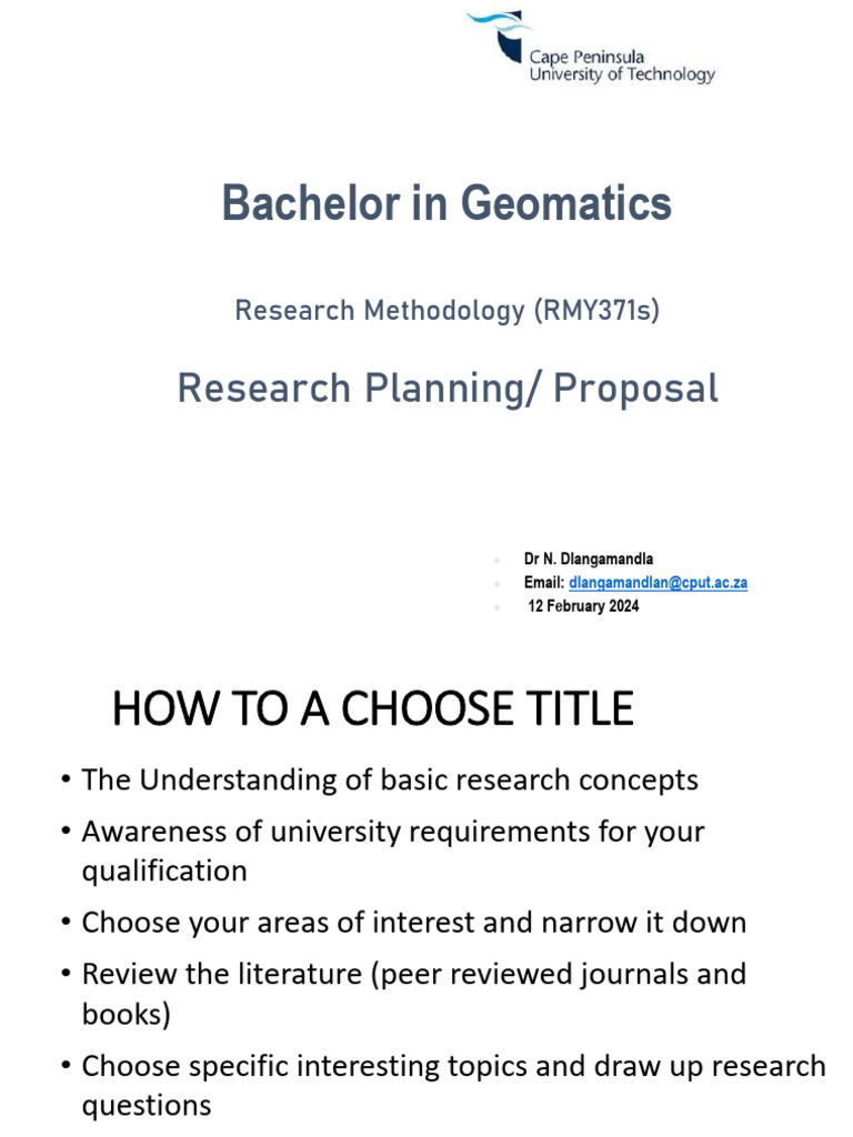 RMY371s Lecture 4-Research Planning & Research Proposal | PDF ...