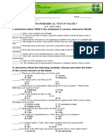 Second Periodical Test in Math 7